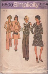 6609 74 LINED CARDIGAN,SHELL TOP,SKIRT,PANTS PATTERN 12
